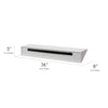 Large Wedge Wood Floating Wall Shelf - White